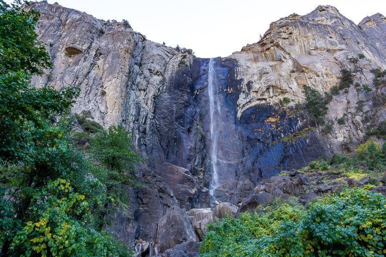 Bridalveil Falls in Fall with very little water running over the granite rock