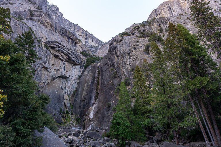 Yosemite Falls completely dry in October no water running at all Fall is not the time to visit for waterfalls in yosemite!