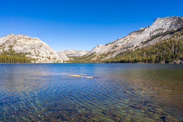 Tenaya Lake along Tioga Road in California