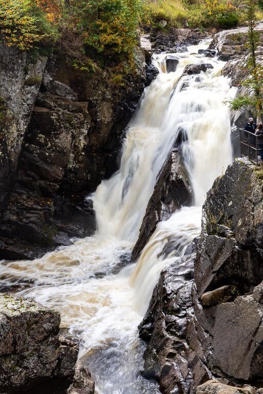 Close up of waterfall in adirondacks new york