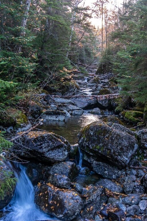 Stream and plunge pool on mount marcy hike to the highest point in new york