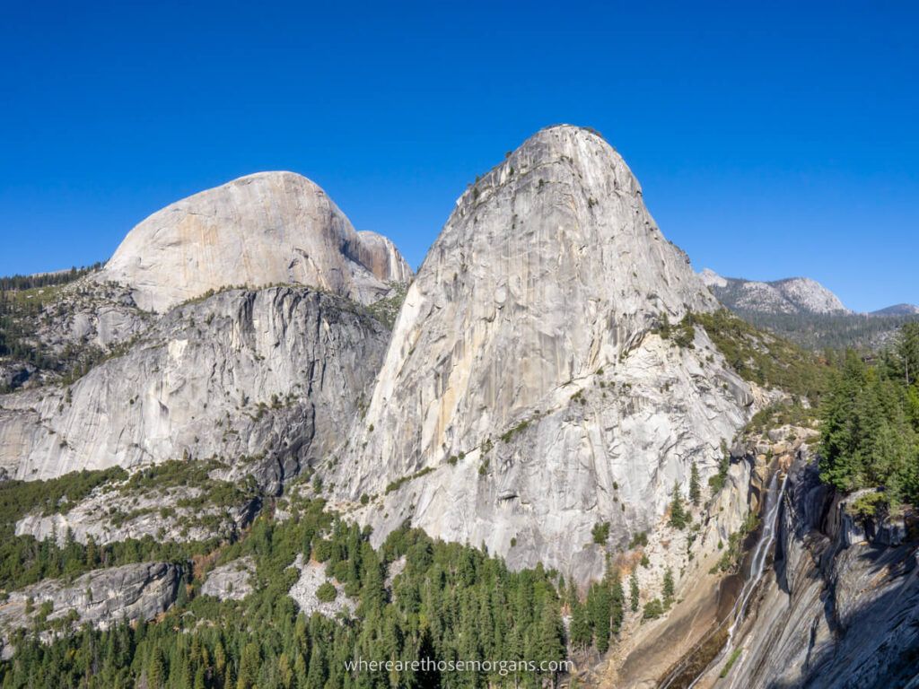 The back side of Half Dome from John Muir Trail near Nevada Fall