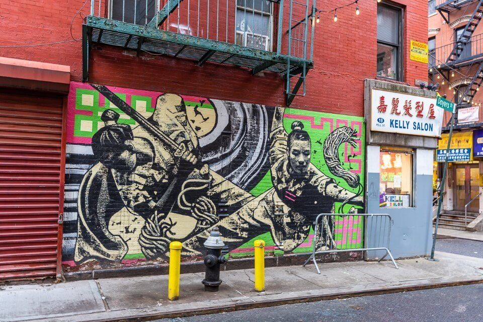 Chinatown NYC mural on a wall