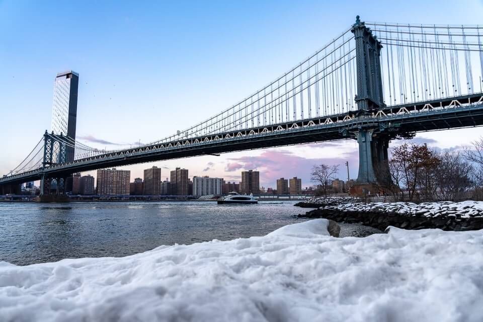 をもって New York City Manhattan Bridge at Night 2X Matted 36x28 Large ...