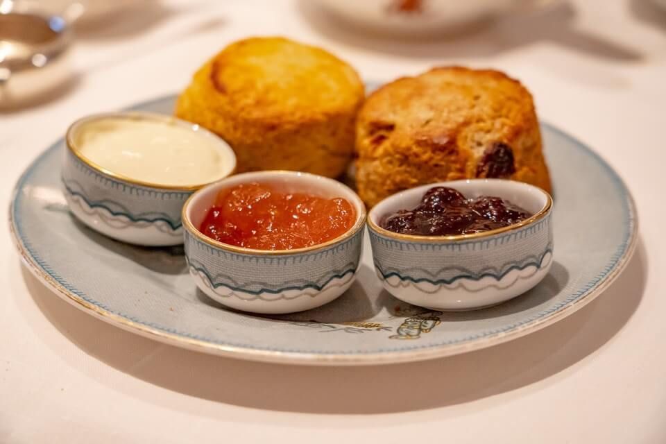 Scones with preserves at afternoon tea in new york city whitby hotel