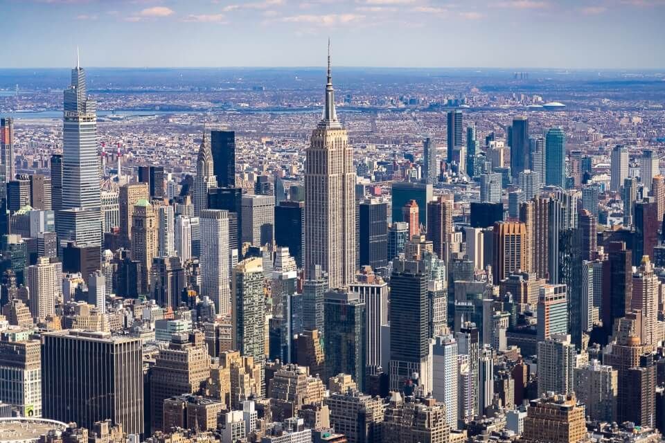 Empire State Building in the new york city skyline is unmissable on any NYC itinerary