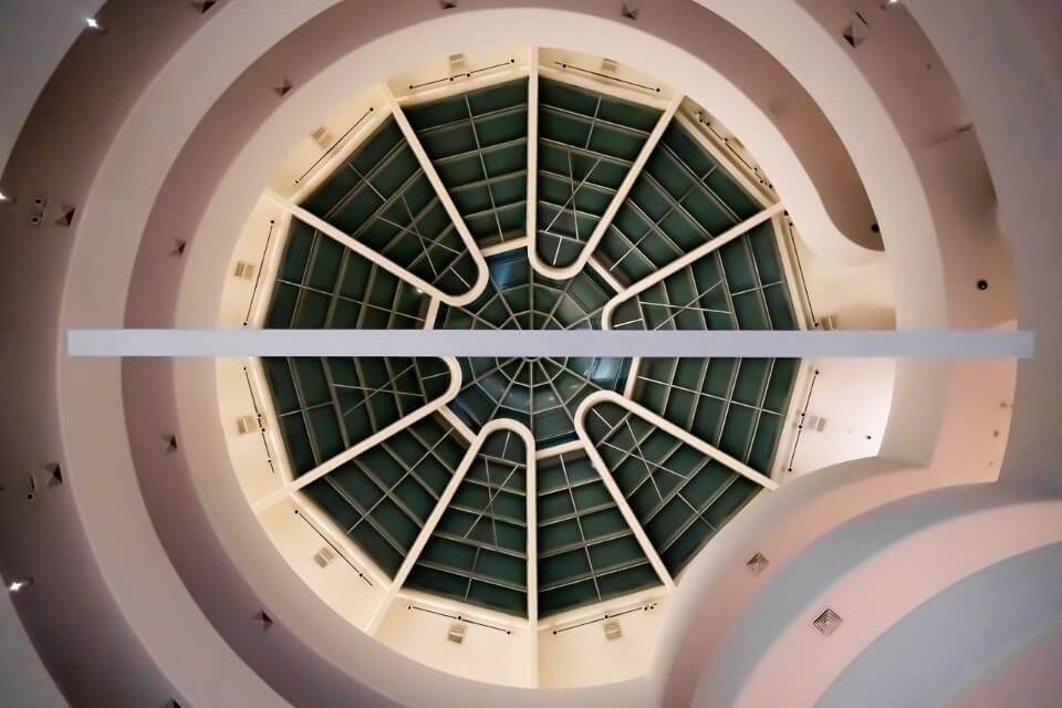 Guggenheim museum interior looking up at the roof symmetry awesome NYC photography