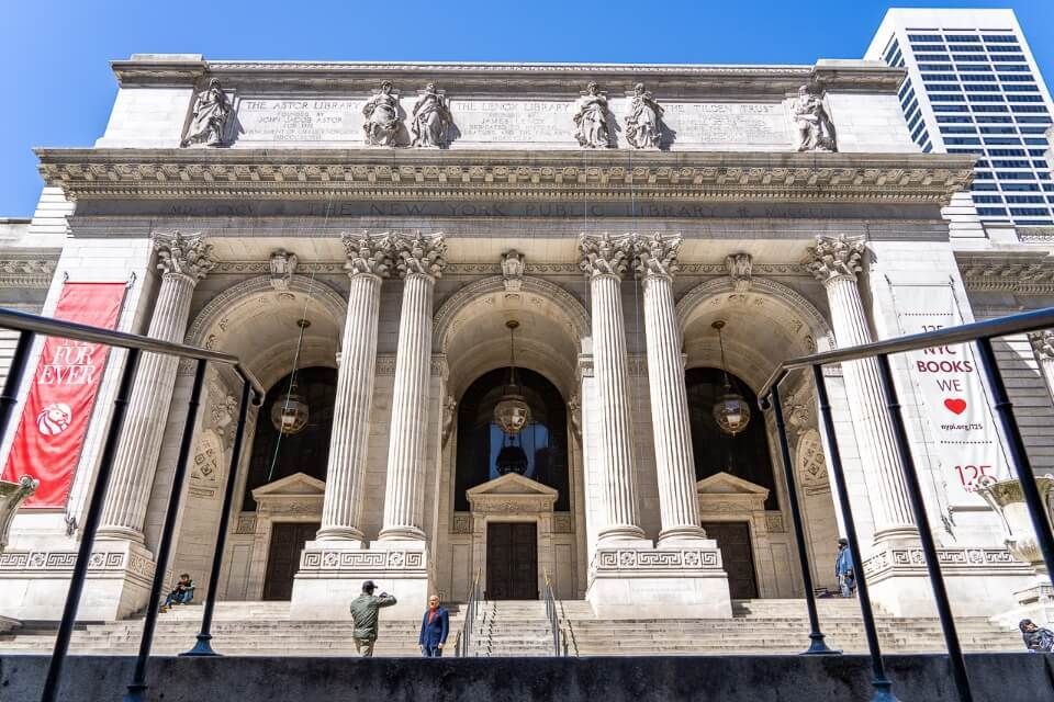 New York public library on fifth avenue is stunning inside and impressive outside