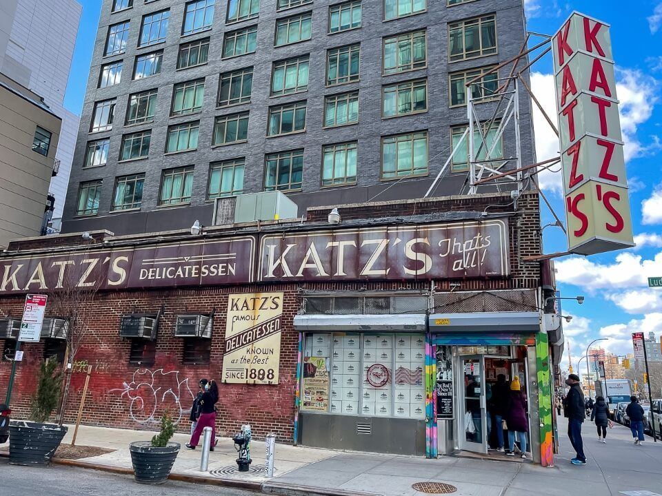 Katz's delicatessen in lower east side does amazing sandwiches well worth a visit on a first trip to nyc