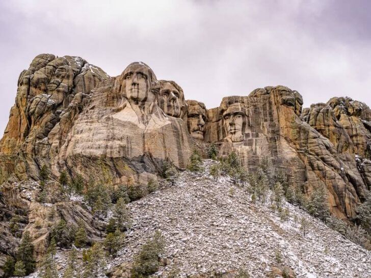 10 best things to do near mount rushmore national memorial in south dakota where are those morgans mt rushmore on a very cloudy day with snow melt causing streaky wet patches to fall on presidents faces