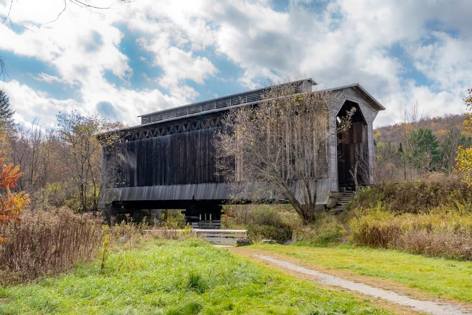 Fisher covered railroad bridge in northern vermont disused but stunning bridge