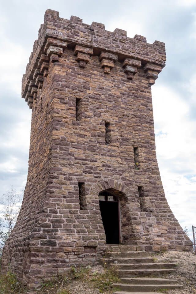 Ethan Allen Tower Castle Turret Stone Building with observation roof