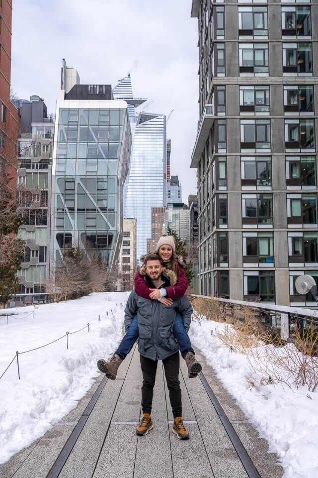 Where Are Those Morgans walking the High Line in NYC at Winter