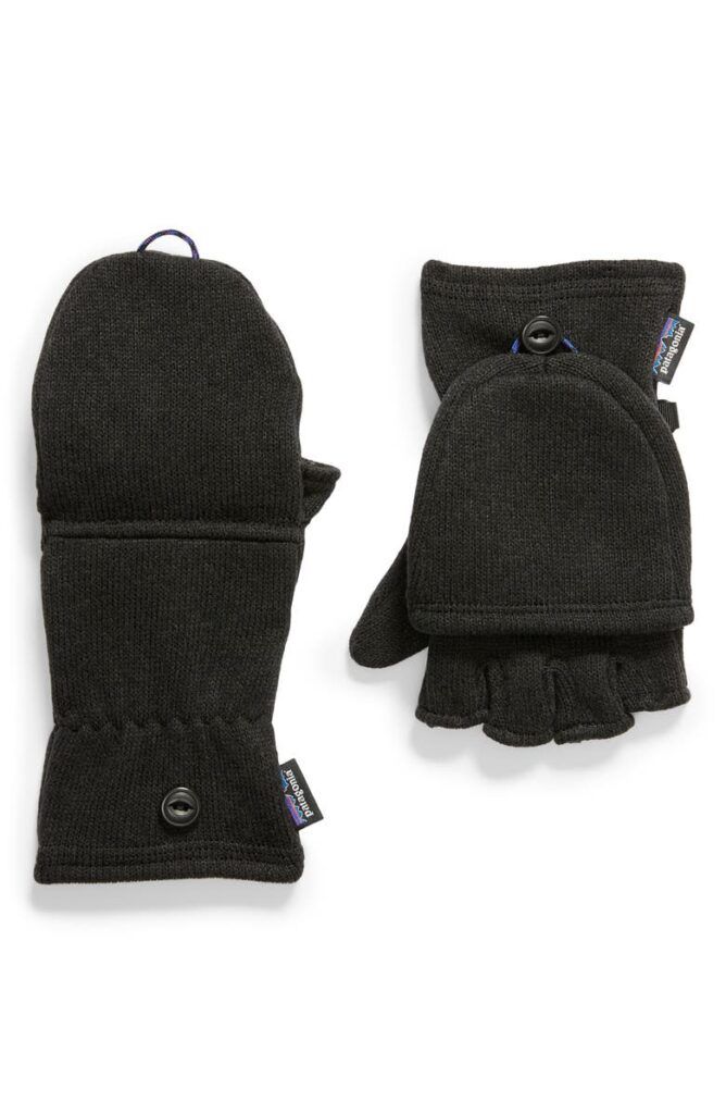 outdoorswoman gift of better sweater gloves with ability to turn into mittens