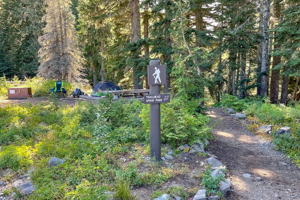 Campground and start of a hike in Mowich Lake