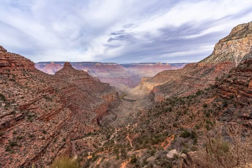 Spectacular views over Grand Canyon national park on a cloudy but moderately warm day in late fall the best time to visit the national park in northern arizona