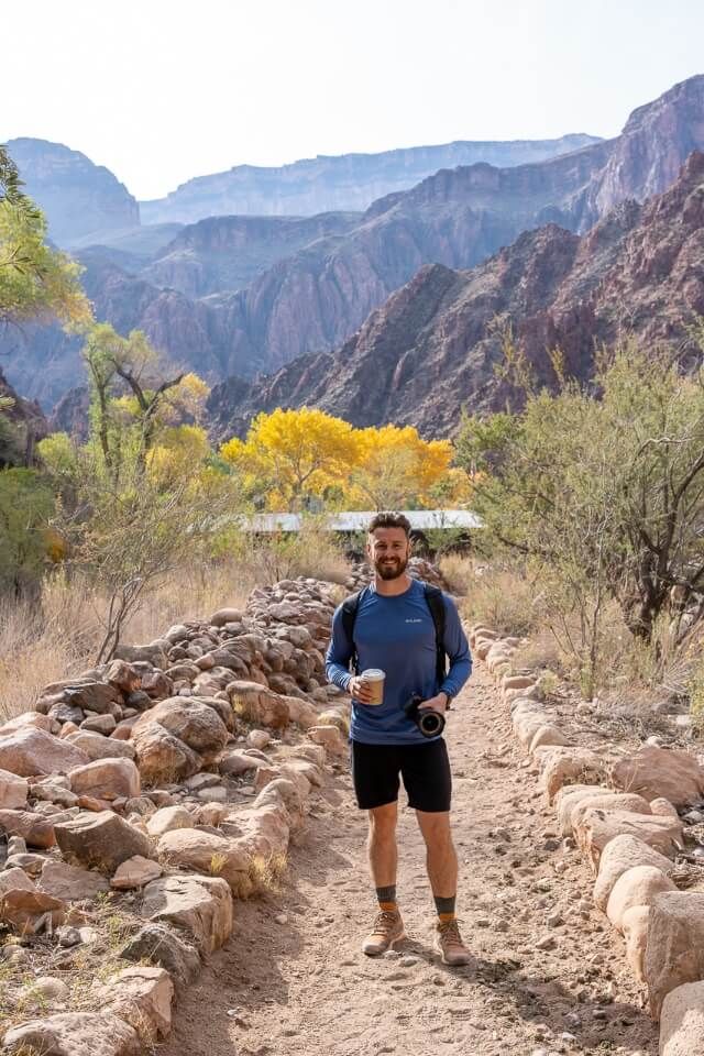 Where Are Those Morgans drinking hot chocolate at Phantom Ranch at the bottom of bright Angel trail in grand canyon national park