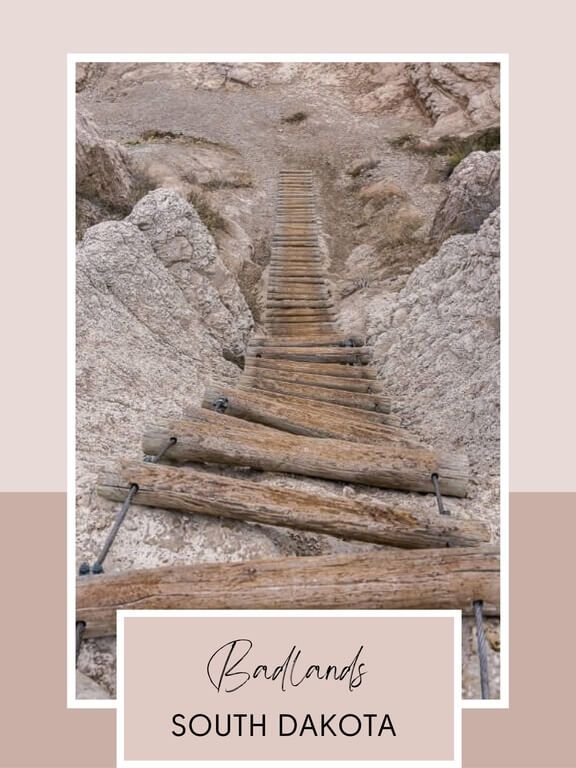 ladder on the notch trail in badlands national park