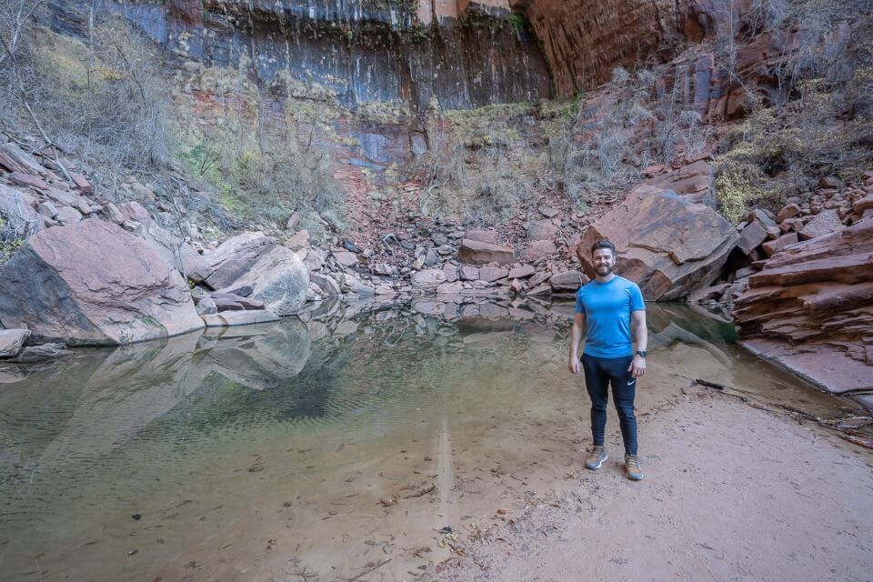 Where Are Those Morgans at Upper Emerald Pool after hiking the trail up in Zion National Park shallow water with sandy beach