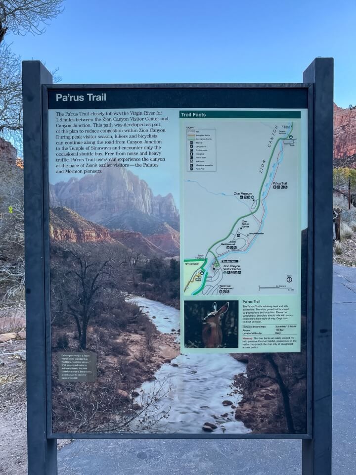 Hiking information national park in utah at dawn