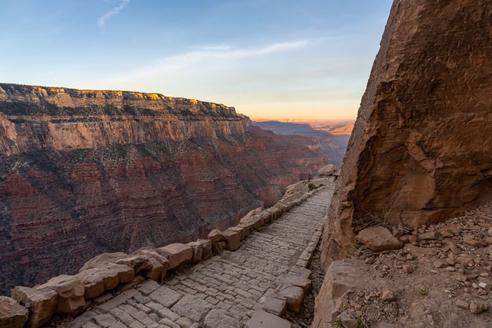 Gorgeous path leading down into grand canyon south rim from south kaibab trail