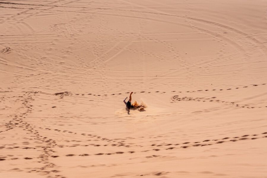 Falling over into deep sand in Utah