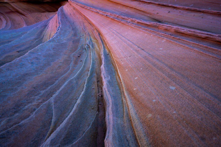Exquisite patterns and colors of sand layers at The Second Wave hiking in northern arizona