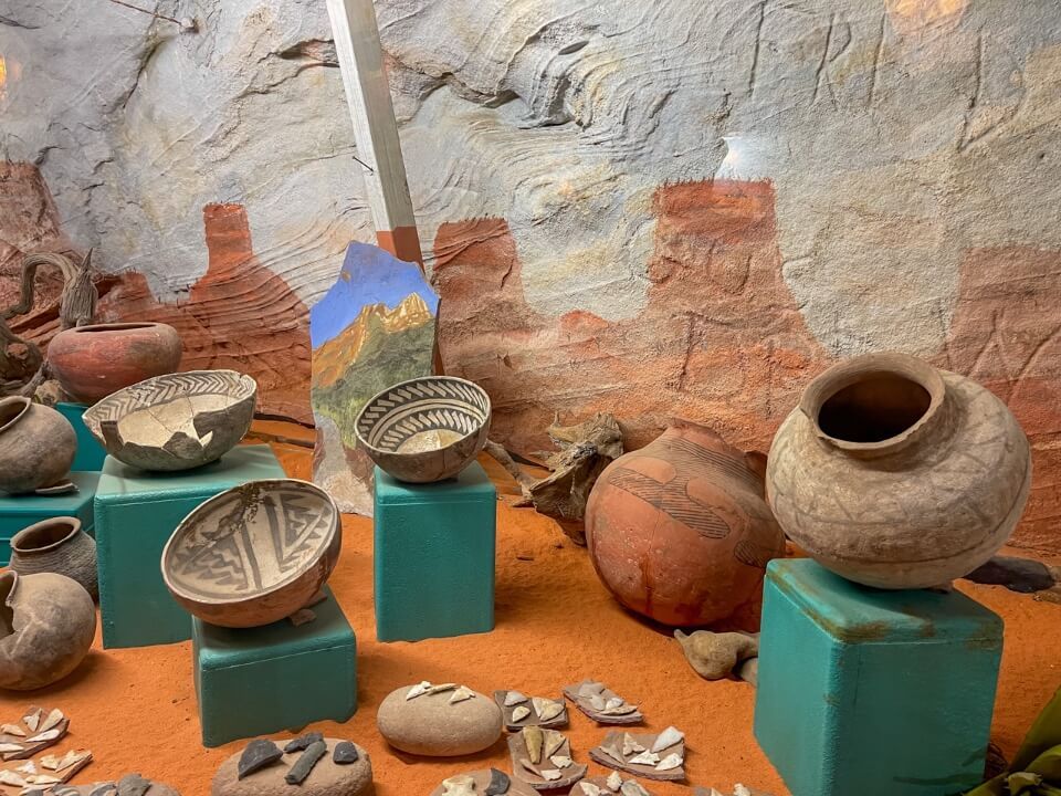 Pottery and artifacts found all over southern utah in a museum