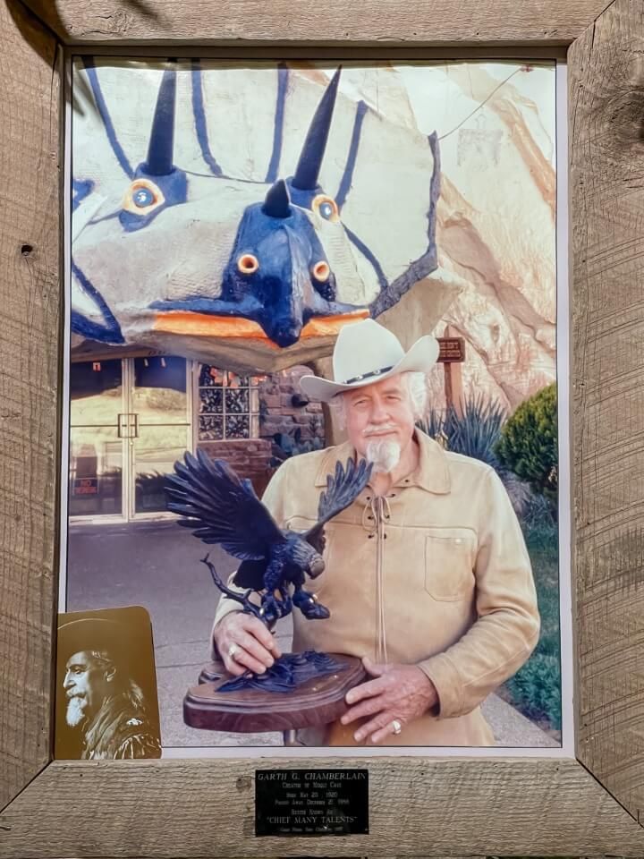 Garth Chamberlin founder of Moqui Cave pictured with a bird