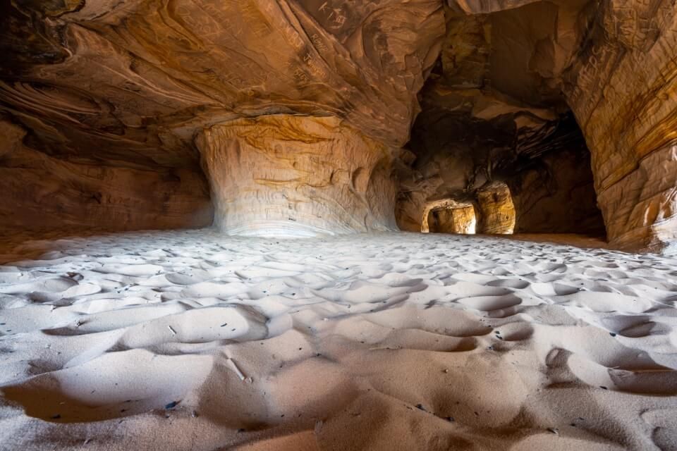 Moqui Caverns near Kanab Utah sandy caves to explore