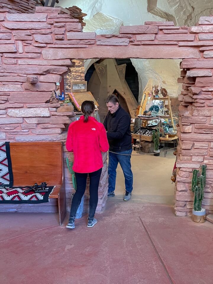 Paying entrance to a museum in utah