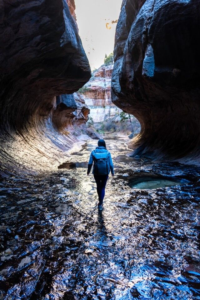 Hiking the Subway in Zion National Park near the town of Virgin a great place to stay close to this essential hike