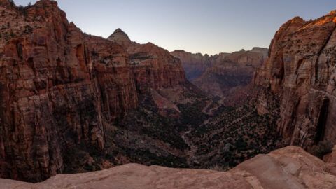 Zion national park in Winter 10 things to know before visiting Where Are Those Morgans sunset at Zion canyon overlook cold and crisp evening stunning photography location