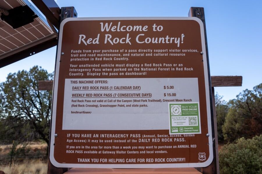 Red Rock Pass Sign in Sedona Arizona