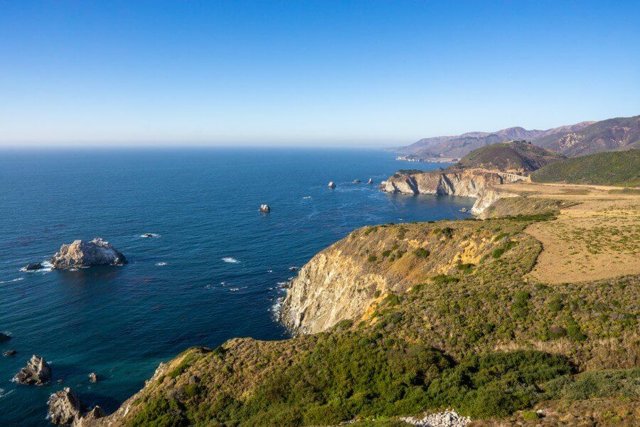 California coast line Big Sur road trip packing