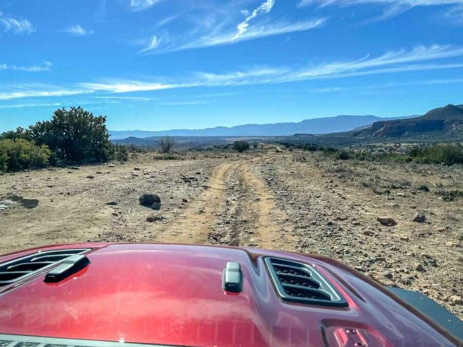 FR 9530 Jeep off road high clearance trail with Jeep bonnet