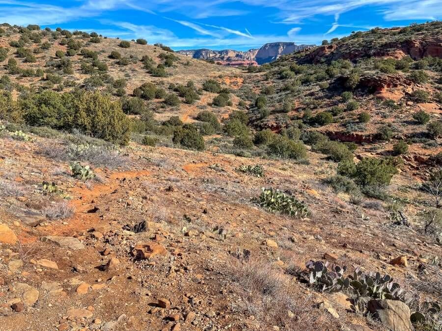 Robbers Roost Trail lightly beaten path leading to Hideout Cave in Sedona