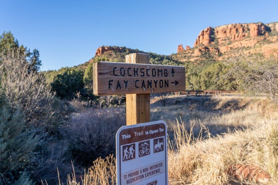 Hiking sign marker with directions