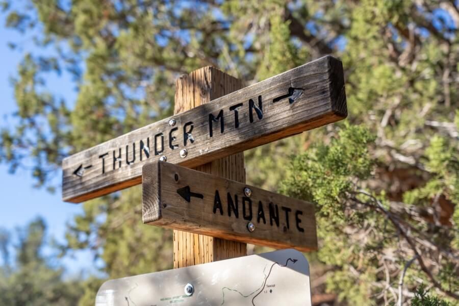Thunder Mountain Andante Trail markers