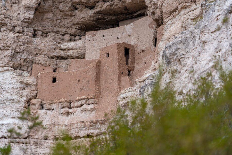 Montezuma Castle recessed inside a limestone cliff