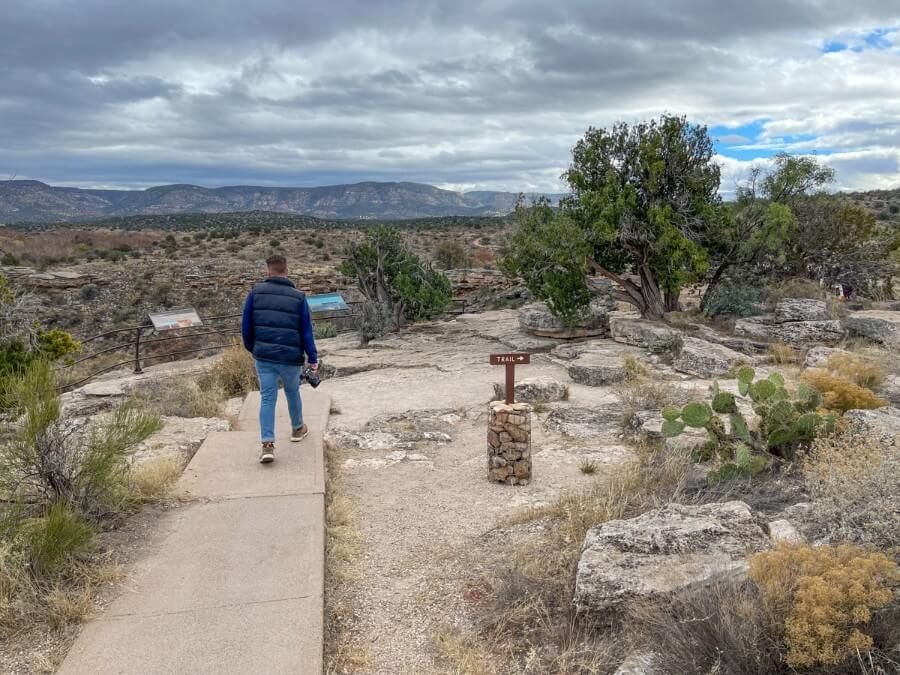 A man hiking the trails at Montezuma Well