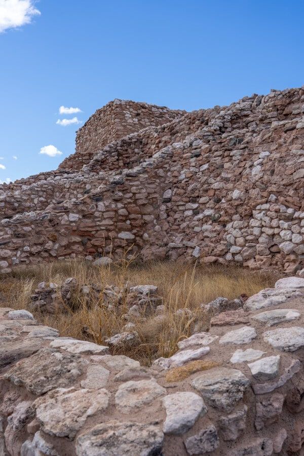 Side view of of the ruins at Tuzigoot