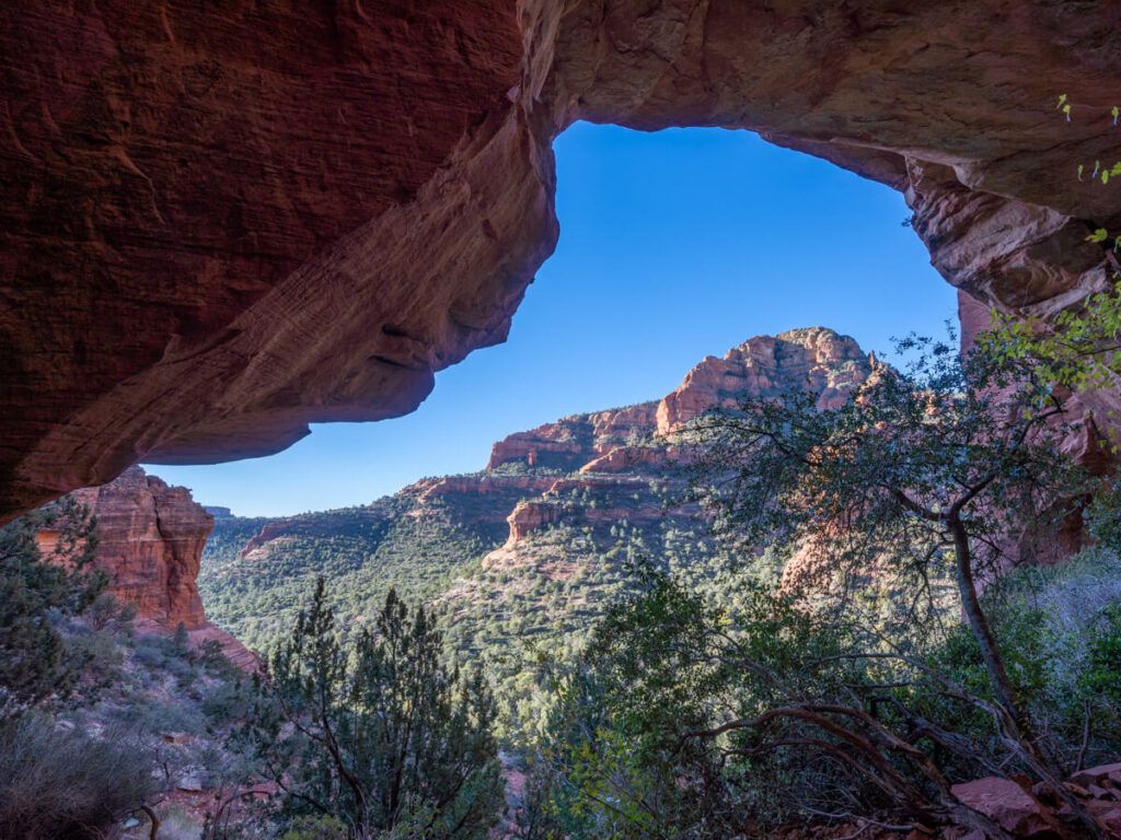 Fay Canyon Arch is one of the most popular hikes in Sedona views over red rock landscape