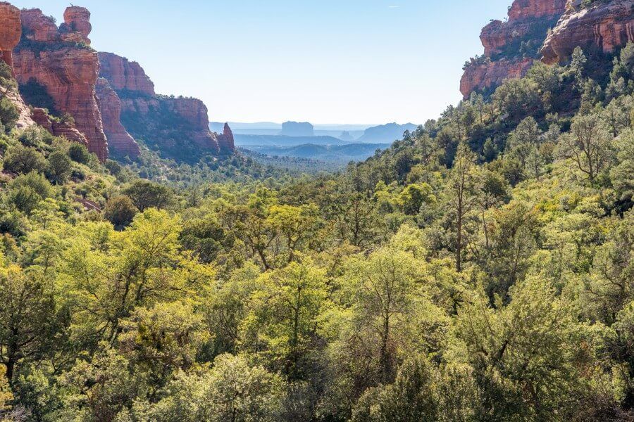 View over Fay Canyon from West Ascent a stunning view and hike in Sedona Arizona