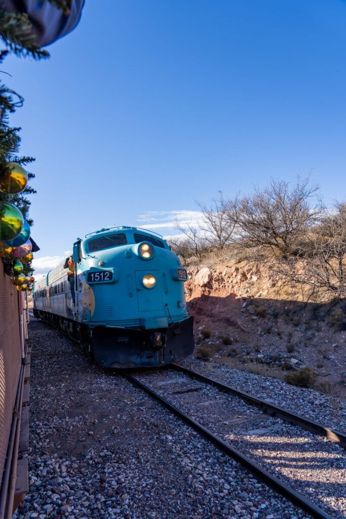 A historic diesel locomotive on the Verde Canyon Railroad