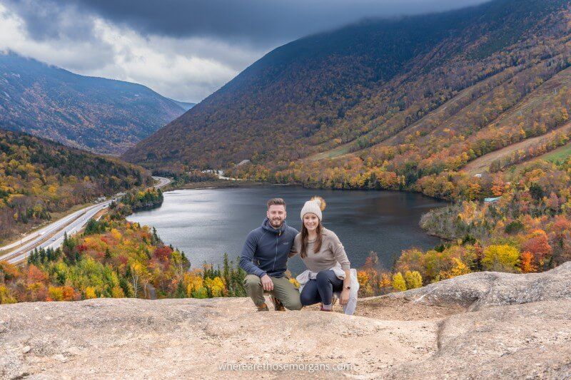 Where Are Those Morgans at the summit of Artists Bluff Trail NH one of the best fall foliage hikes in the US