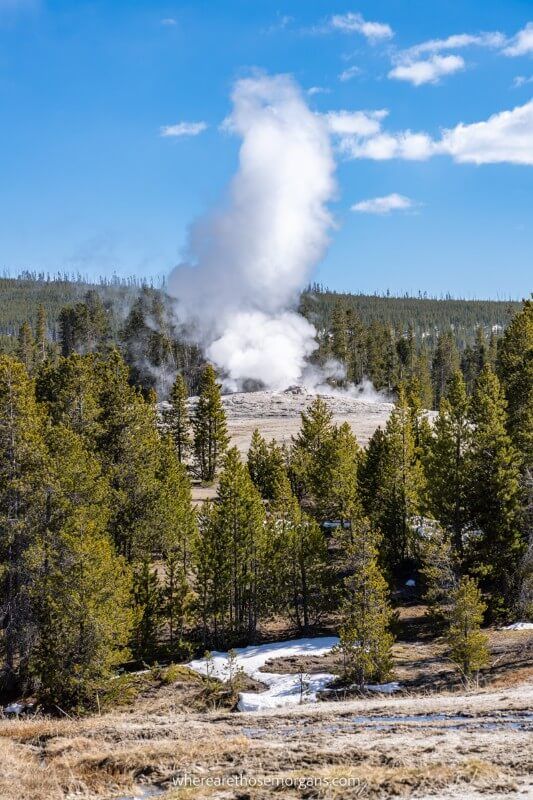 Old Faithful Yellowstone is on the Continental Divide Trail hike in central United States