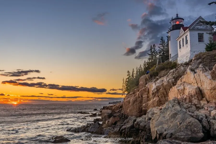 Bass Harbor Head Lighthouse in Acadia National Park Maine marks one end of the Great Northern USA road trip