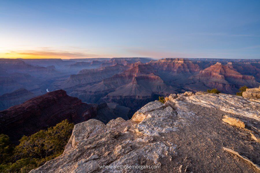 Grand Canyon South Rim is one of the best places to visit on a Utah and Arizona American Southwest road trip through USA