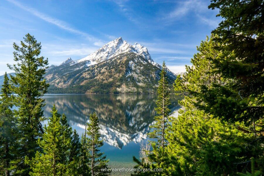 Grand Teton mountains and lakes reflecting